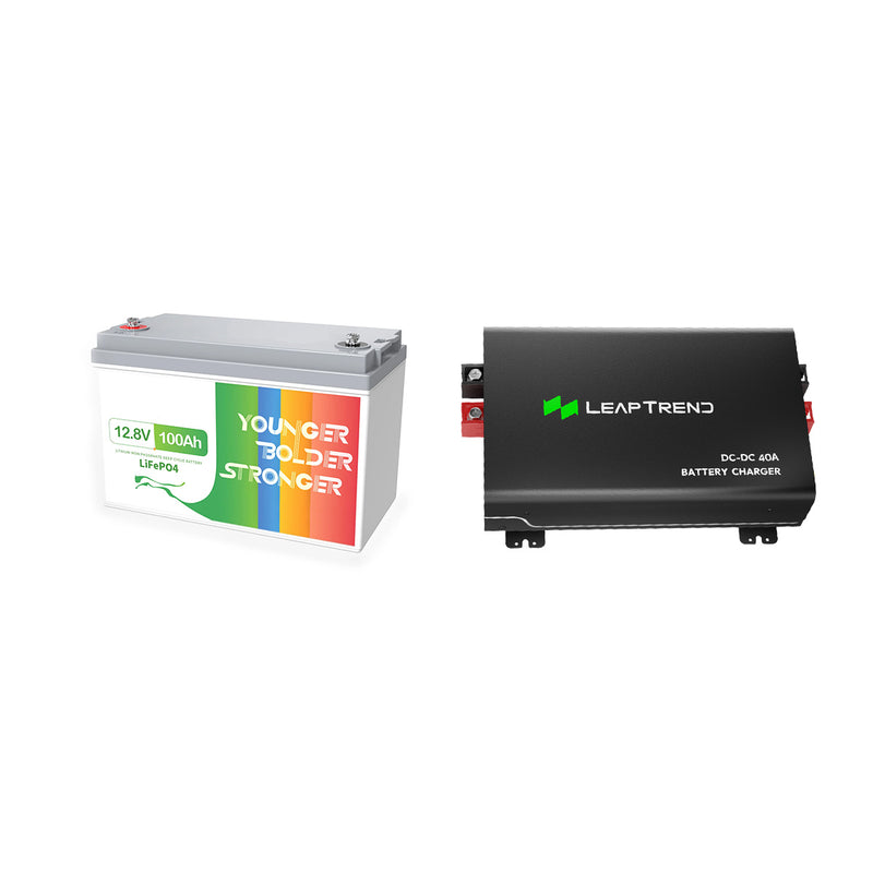 Leaptrend 12V 100Ah LiFePO4 Battery & Charger