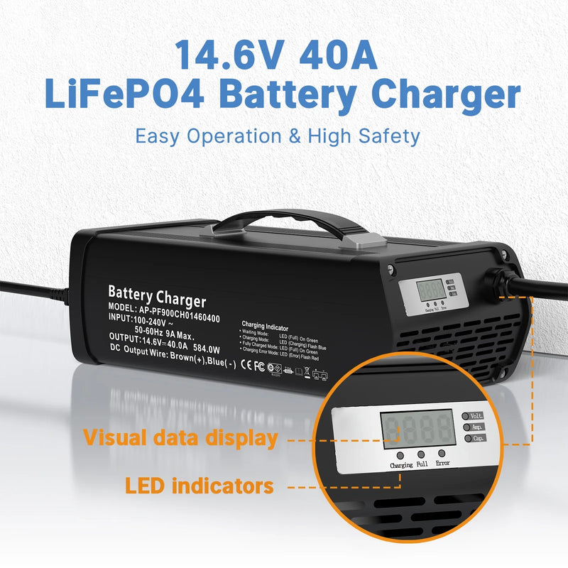 Leaptrend AC To DC 40A 14.6V LiFePO4 Battery Charger – leaptrend