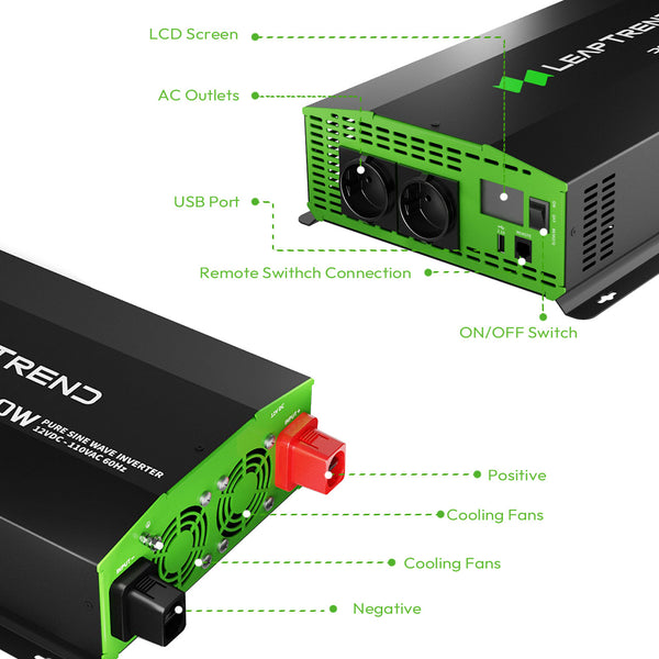 Green Cell® Wechselrichter Inverter 12V auf 230V 300W/600W